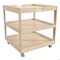 Flash Furniture Bright Beginnings Commercial 3 Shelf Square Space Saving Wooden Mobile Classroom Storage Cart, Locking Caster Wheels, Kid Friendly Design, Natural MK-ME14795-GG - alternate 1